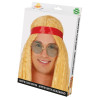 Pánska blond parochňa hippie s čelenkou